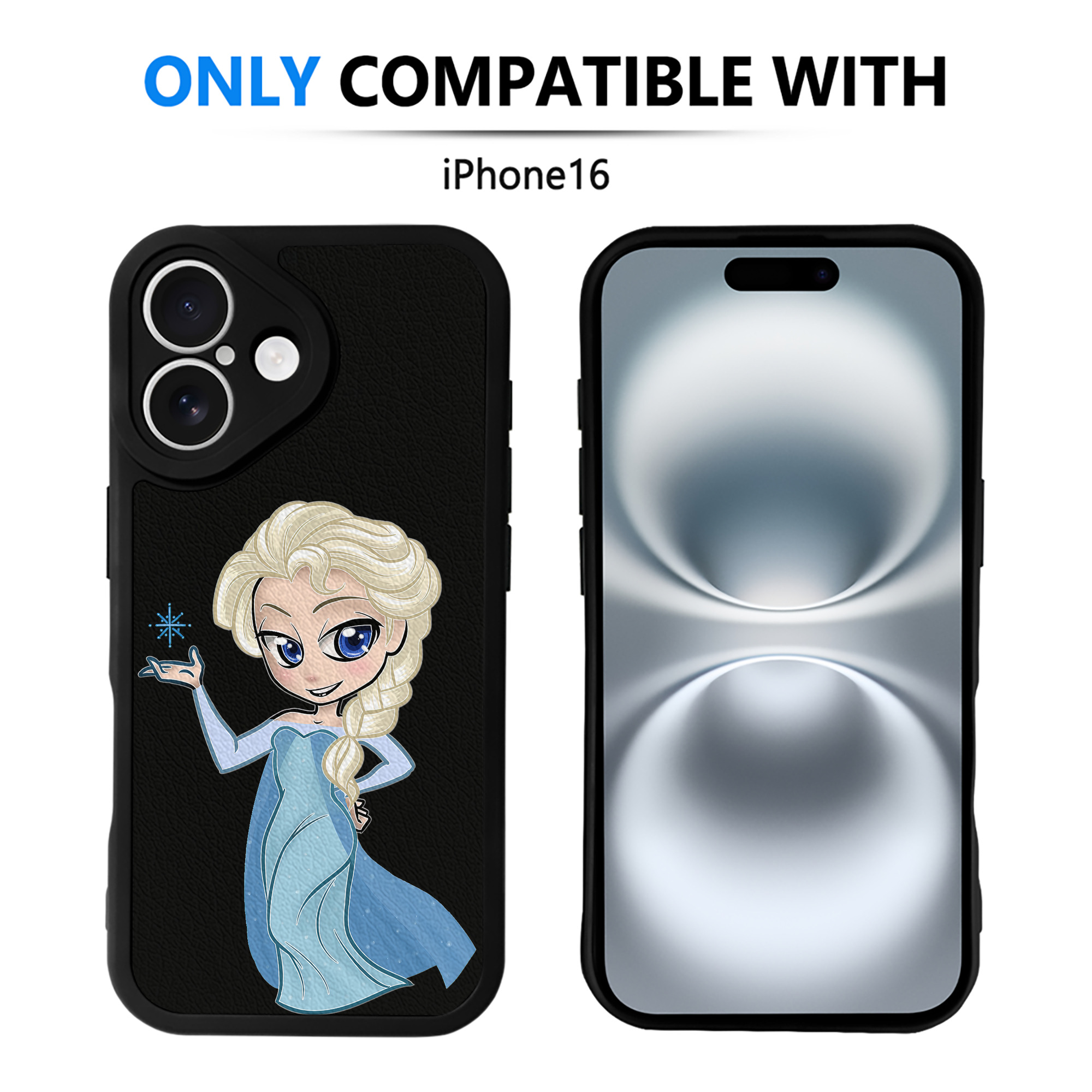 （画像用） アナと雪の女王 アンナ エルサ Frozen Anna Elsa 【iPhone 16シリーズ対応】シリコンスマホケース（レザー調） 材質：シリコン